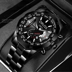 Luxury Black Men's Quartz Watch - New!